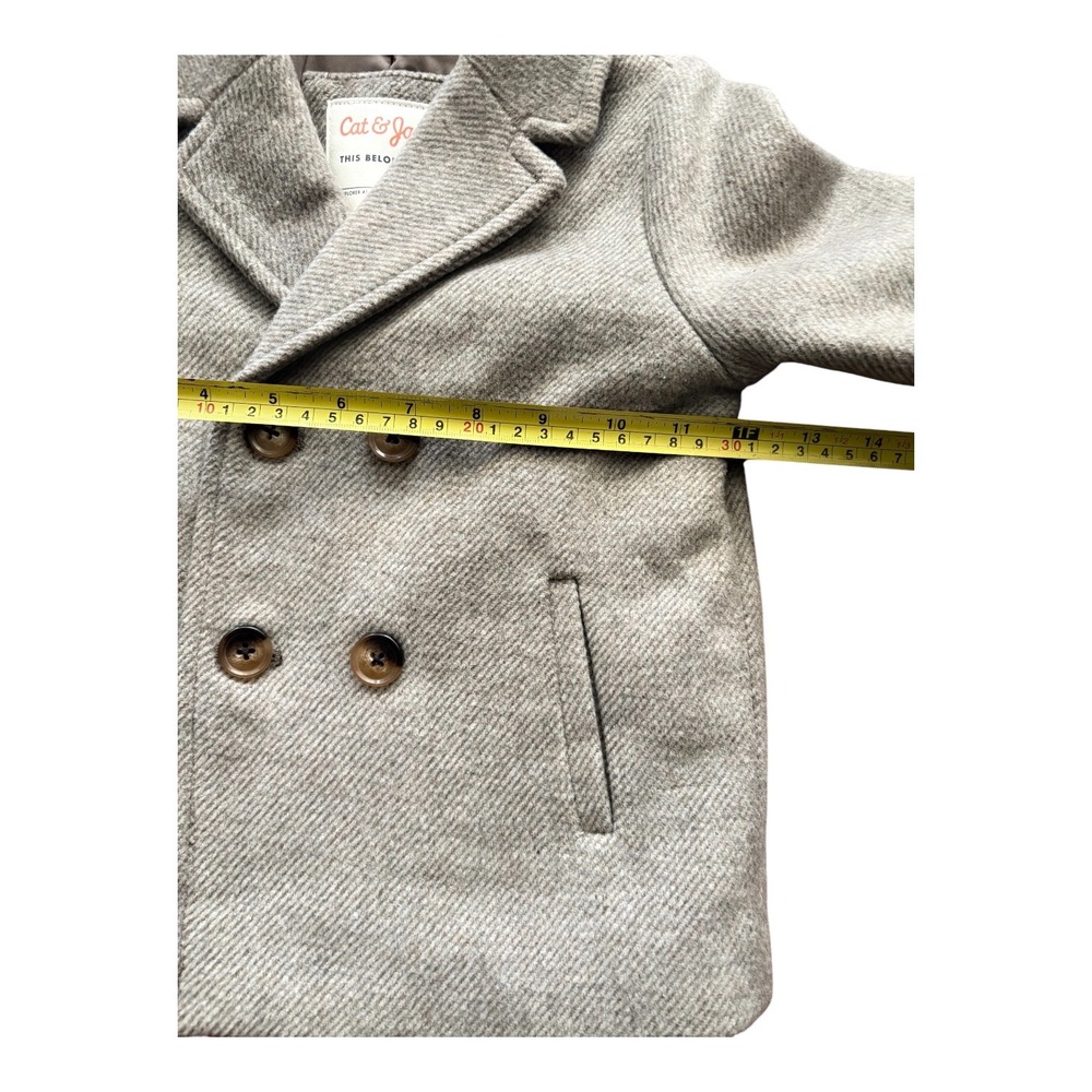 Cat & Jack Toddler Boys Gray Double Breasted Pea Coat Jacket 18M NWT - Picture 3 of 6